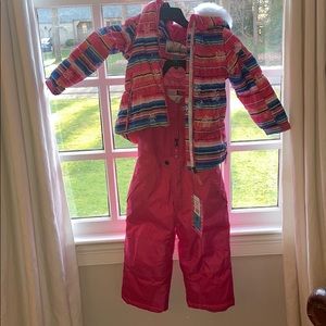 NWT girls two piece ski bib/jacket